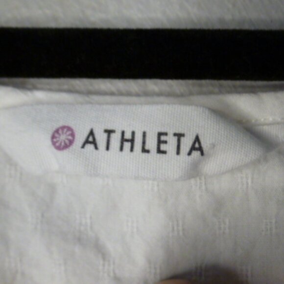 Athleta white cotton beach cover up draw string waist L large - Picture 2 of 8